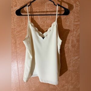 Express Cream Scallop-Trim Camisole